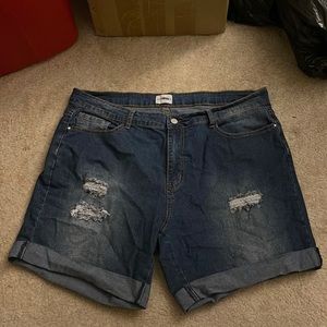 Plus size denim shorts